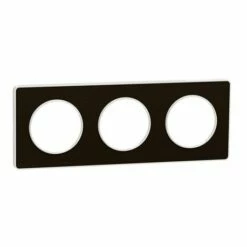 Schneider Electric Plaque De Finition Odace Touch S520806L Bronze Brossé Et Blanc 3 Postes