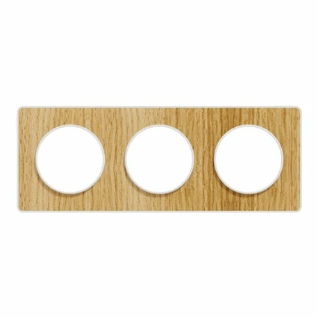 Schneider Electric Plaque De Finition Odace Touch S520806N Blanc Et Bois Naturel 3 Postes 4 Schneider Electric Plaque De Finition Odace Touch S520806N Blanc Et Bois Naturel 3 Postes – Image 2