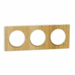 Schneider Electric Plaque De Finition Odace Touch S520806N Blanc Et Bois Naturel 3 Postes
