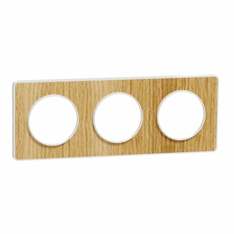 Schneider Electric Plaque De Finition Odace Touch S520806N Blanc Et Bois Naturel 3 Postes 3 Schneider Electric Plaque De Finition Odace Touch S520806N Blanc Et Bois Naturel 3 Postes