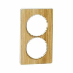 Schneider Electric Plaque De Finition Odace Touch S520814N Blanc Et Bois Naturel 2 Postes Verticaux