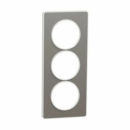 Schneider Electric Plaque De Finition Odace Touch S520816J Aluminium Brossé Et Blanc 3 Postes Verticaux 3 Schneider Electric Plaque De Finition Odace Touch S520816J Aluminium Brossé Et Blanc 3 Postes Verticaux