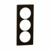 Schneider Electric Plaque De Finition Odace Touch S520816L Bronze Brossé Et Blanc 3 Postes Verticaux