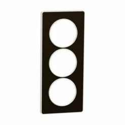 Schneider Electric Plaque De Finition Odace Touch S520816L Bronze Brossé Et Blanc 3 Postes Verticaux