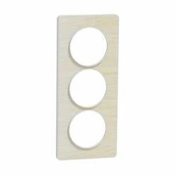 Schneider Electric Plaque De Finition Odace Touch S520816M Blanc Et Bois Nordique 3 Postes Verticaux
