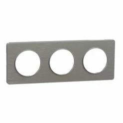 Schneider Electric Plaque De Finition Odace Touch S530806J Aluminium Et Aluminium Brossé 3 Postes
