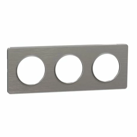 Schneider Electric Plaque De Finition Odace Touch S530806J Aluminium Et Aluminium Brossé 3 Postes 3 Schneider Electric Plaque De Finition Odace Touch S530806J Aluminium Et Aluminium Brossé 3 Postes