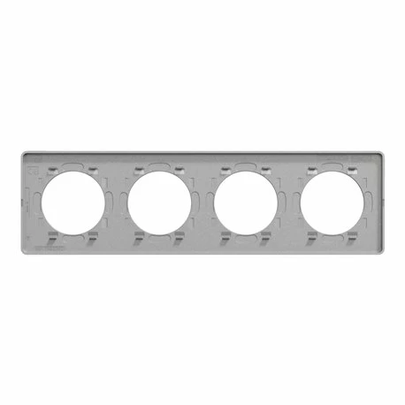 Schneider Electric Plaque De Finition Odace Touch S530808J Aluminium Et Aluminium Brossé 4 Postes 6 Schneider Electric Plaque De Finition Odace Touch S530808J Aluminium Et Aluminium Brossé 4 Postes – Image 4