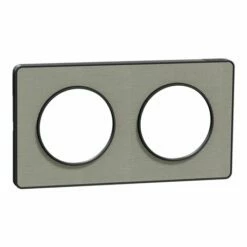 Schneider Electric Plaque De Finition Odace Touch S540804KG Kvadrat En Tissus Perle Et Liseré Anthracite 2 Postes