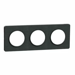 Schneider Electric Plaque De Finition Odace Touch S540806KB Kvadrat En Tissus Ombre Et Liseré Anthracite 3 Postes