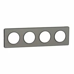 Schneider Electric Plaque De Finition Odace Touch S540808J Anthracite Et Aluminium Brossé 4 Postes