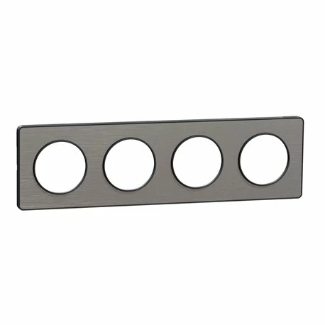 Schneider Electric Plaque De Finition Odace Touch S540808J Anthracite Et Aluminium Brossé 4 Postes 3 Schneider Electric Plaque De Finition Odace Touch S540808J Anthracite Et Aluminium Brossé 4 Postes