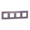 Schneider Electric Plaque De Finition Unica Studio Color NU280814 Prune Liseré Blanc 4 Postes