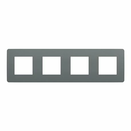 Schneider Electric Plaque De Finition Unica Studio Color NU280821 Gris Foncé Liseré Blanc 4 Postes 8 Schneider Electric Plaque De Finition Unica Studio Color NU280821 Gris Foncé Liseré Blanc 4 Postes – Image 6