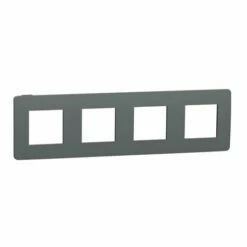 Schneider Electric Plaque De Finition Unica Studio Color NU280822 Gris Foncé Liseré Anthracite 4 Postes