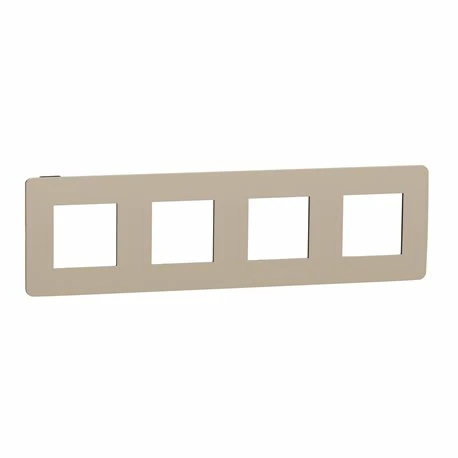 Schneider Electric Plaque De Finition Unica Studio Color NU280828 Taupe Liseré Anthracite 4 Postes 3 Schneider Electric Plaque De Finition Unica Studio Color NU280828 Taupe Liseré Anthracite 4 Postes