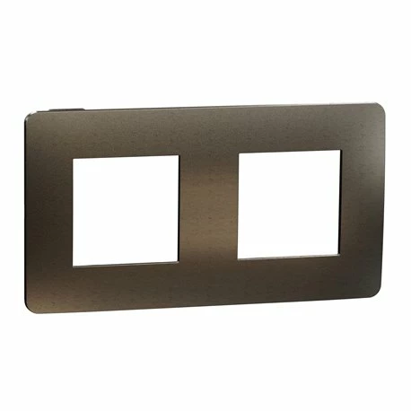 Schneider Electric Plaque De Finition Unica Studio Métal N NU280453M Black Aluminium Liseré Anthracite 2 Postes 3 Schneider Electric Plaque De Finition Unica Studio Métal N NU280453M Black Aluminium Liseré Anthracite 2 Postes