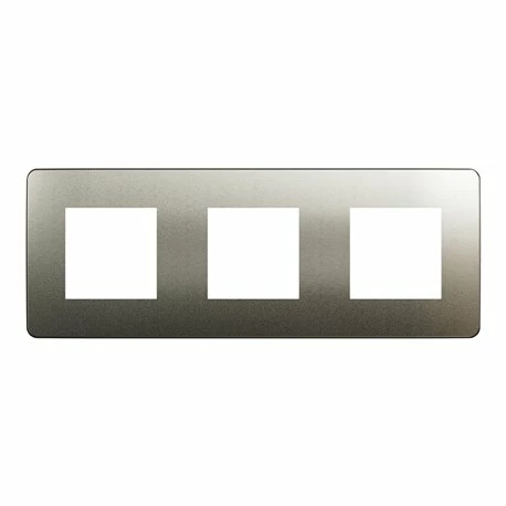 Schneider Electric Plaque De Finition Unica Studio Métal N NU280650M Bronze Liseré Blanc 3 Postes 7 Schneider Electric Plaque De Finition Unica Studio Métal N NU280650M Bronze Liseré Blanc 3 Postes – Image 5