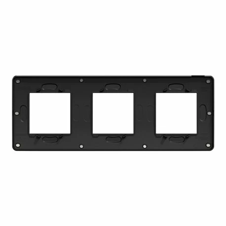 Schneider Electric Plaque De Finition Unica Studio Métal N NU280653M Black Aluminium Liseré Anthracite 3 Postes 6 Schneider Electric Plaque De Finition Unica Studio Métal N NU280653M Black Aluminium Liseré Anthracite 3 Postes – Image 4