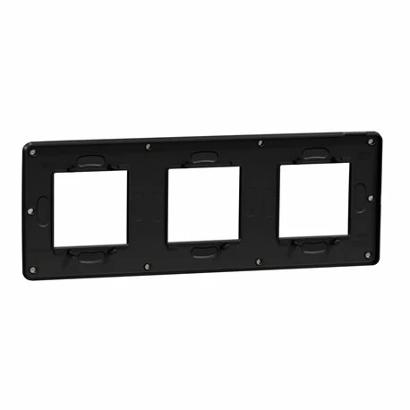 Schneider Electric Plaque De Finition Unica Studio Métal N NU280653M Black Aluminium Liseré Anthracite 3 Postes 7 Schneider Electric Plaque De Finition Unica Studio Métal N NU280653M Black Aluminium Liseré Anthracite 3 Postes – Image 5