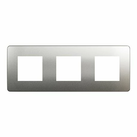 Schneider Electric Plaque De Finition Unica Studio Métal N NU280656M Aluminium Liseré Anthracite 3 Postes 10 Schneider Electric Plaque De Finition Unica Studio Métal N NU280656M Aluminium Liseré Anthracite 3 Postes – Image 8