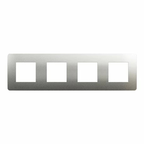 Schneider Electric Plaque De Finition Unica Studio Métal N NU280856M Aluminium Liseré Anthracite 4 Postes 6 Schneider Electric Plaque De Finition Unica Studio Métal N NU280856M Aluminium Liseré Anthracite 4 Postes – Image 4