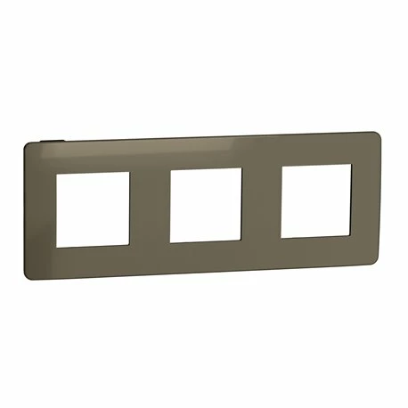 Schneider Electric Plaque De Finition Unica Studio Métal NU280652 Bronze Liseré Anthracite 3 Postes 3 Schneider Electric Plaque De Finition Unica Studio Métal NU280652 Bronze Liseré Anthracite 3 Postes