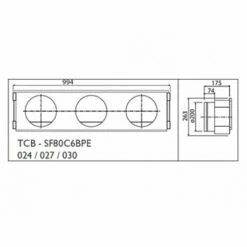 Toshiba Plénum De Soufflage Pour Gainable Compact TCB-SF80C6BPE 3x200 Mm