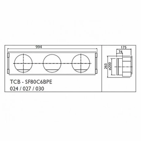 Toshiba Plénum De Soufflage Pour Gainable Compact TCB-SF80C6BPE 3x200 Mm 3 Toshiba Plénum De Soufflage Pour Gainable Compact TCB-SF80C6BPE 3x200 Mm