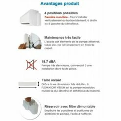 Pompe De Relevage Climatisation FLOWATCH VISION 19 L/H 10 Pompe De Relevage Climatisation FLOWATCH VISION 19 L/H -Schneider Electric Soldes pompe de relevage ap12chau 15 l h 3