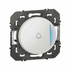 Poussoir Simple Voyant Lumineux Marquage Sonnette Dooxie 6A 250V Finition Blanc 600018