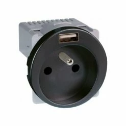 Prise 16A Combinée 2P+T Et USB Type A Vulcain