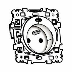 Prise 16A Combinée 2P+T Et USB Type C Blanc