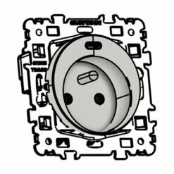 Prise 16A Combinée 2P+T Et USB Type C Silver