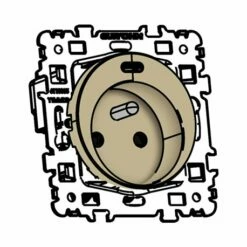 Prise 16A Combinée 2P+T Et USB Type C Titane