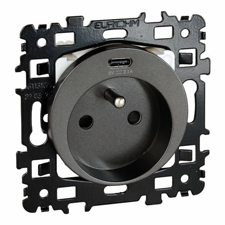 Prise 16A Combinée 2P+T USB Type C Vulcain 3 Prise 16A Combinée 2P+T USB Type C Vulcain