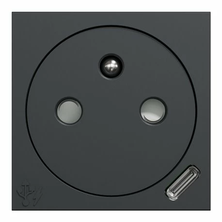 Prise 2P+T Affl FR + USB C 10,5W 90° Rap Unica NU301554 Anthracite 2 Modules Mécanisme Seul 8 Prise 2P+T Affl FR + USB C 10,5W 90° Rap Unica NU301554 Anthracite 2 Modules Mécanisme Seul – Image 6