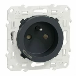 Prise 2P+T Connectée Wiser Odace S540559 16 A Zigbee Anthracite