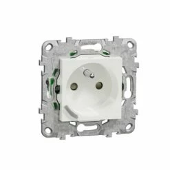 Prise 2P+T Connectée Wiser Unica NU555918 16 A Zigbee Blanc