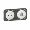 Prise 2P+T Surface + Chargeur 2 USB Type-A Dooxie 3A Precables Finition Blanc 600342 -Schneider Electric Soldes prise 2pt surface chargeur 2 usb type a dooxie 3a precables finition blanc600342