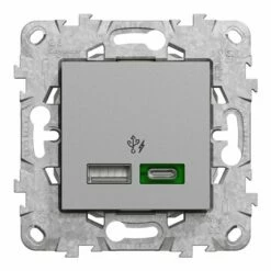 Prise Chargeur USB C 45W + A 7,5W Unica NU501330 Aluminium 2 Modules Mécanisme Support Fixe 17 Prise Chargeur USB C 45W + A 7,5W Unica NU501330 Aluminium 2 Modules Mécanisme Support Fixe -Schneider Electric Soldes prise chargeur usb c 45w a 75w unica nu501330 aluminium 2 modules mecanisme support fixe 7