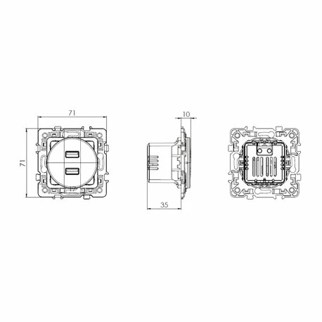 Prise Chargeur USB Double Type A Silver 4 Prise Chargeur USB Double Type A Silver – Image 2