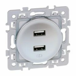 Prise Chargeur USB Double Type A Silver