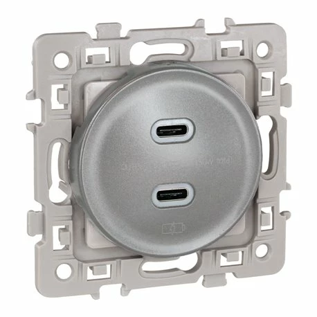 Prise Chargeur USB Double Type C Silver 3 Prise Chargeur USB Double Type C Silver