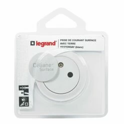 Prise De Courant 2P+T Complet Avec Plaque Céliane Surface Blanc 099560