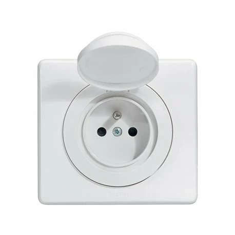Prise De Courant 2P+T Complet Avec Plaque Céliane Surface étanche Blanc 099170 3 Prise De Courant 2P+T Complet Avec Plaque Céliane Surface étanche Blanc 099170