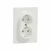 Prise De Courant 2P+T Standard Schuko Allemand Odace S521087 Blanc Brillant