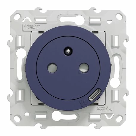 Prise De Courant Affleurante 2P+T Avec USB C Puissance 10,5W Odace S550089 Bleu Cobalt 10 Prise De Courant Affleurante 2P+T Avec USB C Puissance 10,5W Odace S550089 Bleu Cobalt – Image 8