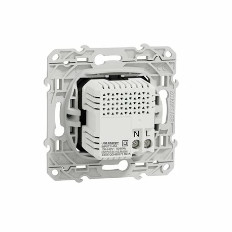 Prise USB Double Type A+C Odace S510401 Blanc Recyclé Brillant 5 Prise USB Double Type A+C Odace S510401 Blanc Recyclé Brillant – Image 3