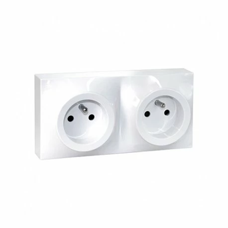 Prise Double 2P+T Blanc 3 Prise Double 2P+T Blanc